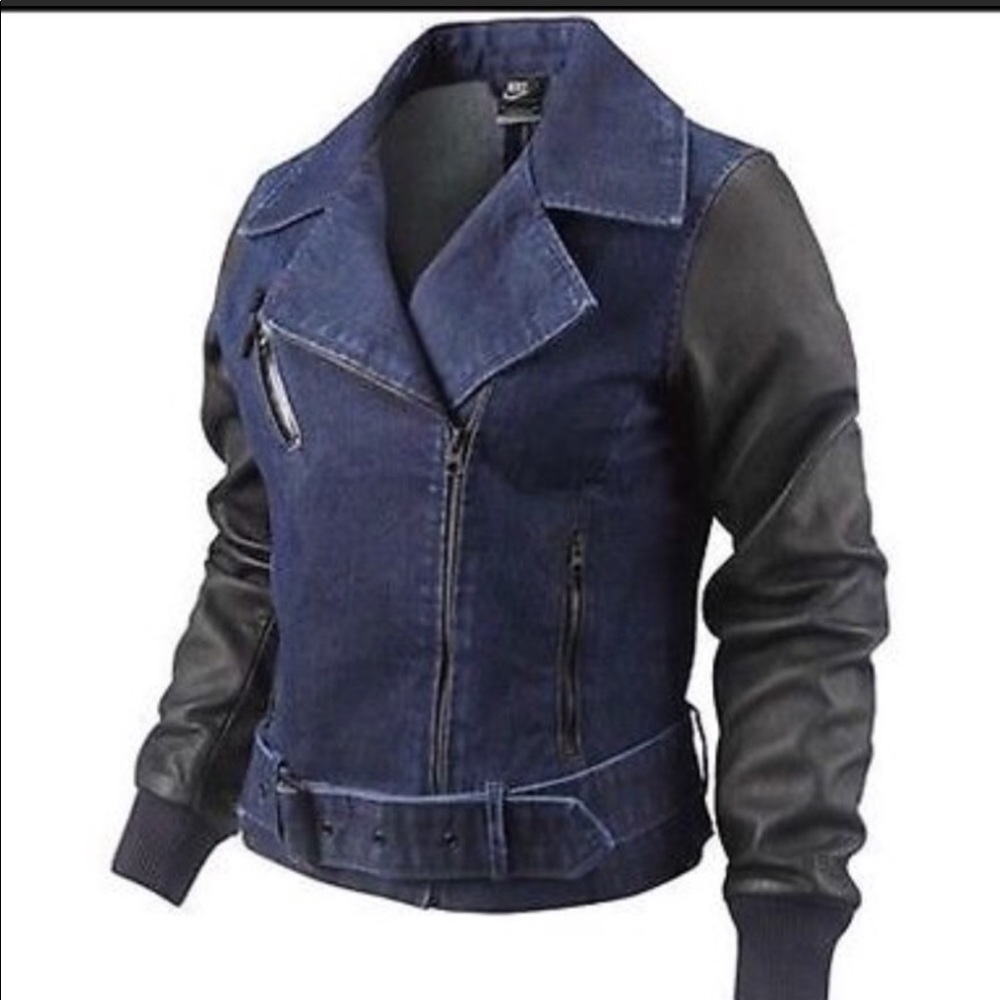 Nike Denim and Leather Jacket